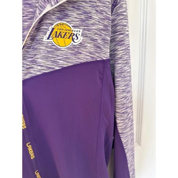 New Era NBA Los Angeles Lakers Purple Half Zip Pullover Jacket Women's - Picture 3 of 5